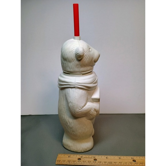 Vintage Coca-Cola White Polar Bear Sipper Cup w Straw Hanson Canada Red Straw - Picture 7 of 9